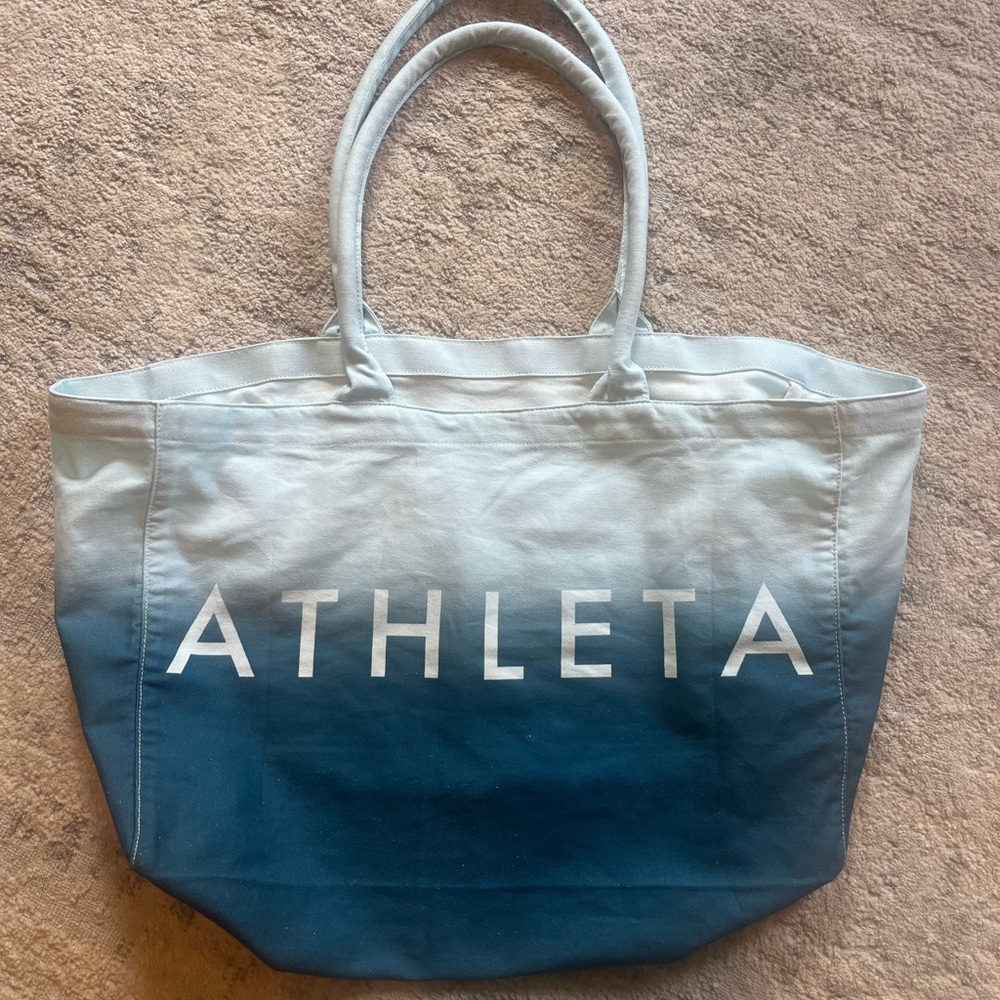 Athleta Blue Gradient Tote Bag with Durable Canvas